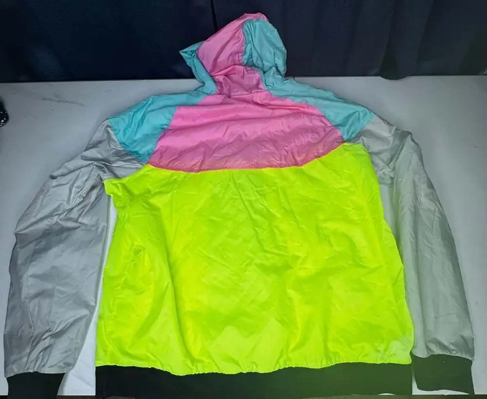 Nike Windrunner Jacket Size XL Pink Volt Light Aqua Colorblock